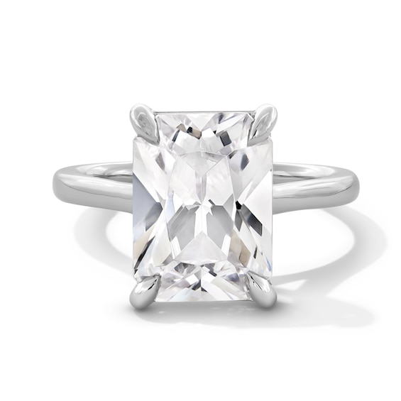 6 CT. Emerald-Cut Certified Lab-Grown Diamond Solitaire Engagement Ring in 14K White Gold (F/Vs2)