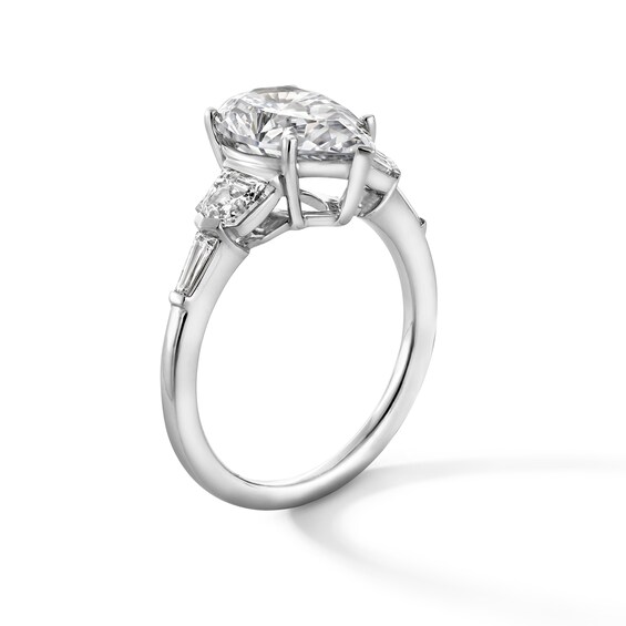 4 CT. T.w. Pear-Shaped Certified Lab-Grown Diamond Collar Engagement Ring in 14K White Gold (F/Vs2)