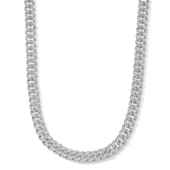 12 CT. T.w. Certified Lab-Grown Diamond Curb Chain Necklace in Solid Sterling Silver (F/Si2) - 22â