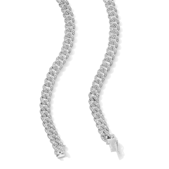 12 CT. T.w. Certified Lab-Grown Diamond Curb Chain Necklace in Solid Sterling Silver (F/Si2) - 22â