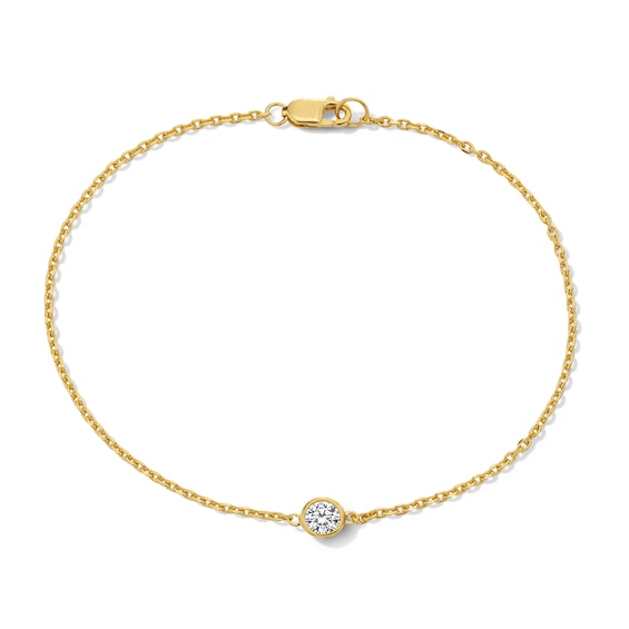 1/4 CT. Certified Lab-Grown Diamond Solitaire Bracelet in Sterling Silver with 14K Gold Plate (F/Vs2)