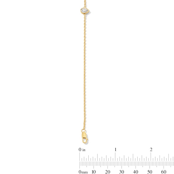 1/4 CT. Pear-Shaped Certified Lab-Grown Diamond Solitaire Bracelet in Sterling Silver with 14K Gold Plate (F/Vs2)