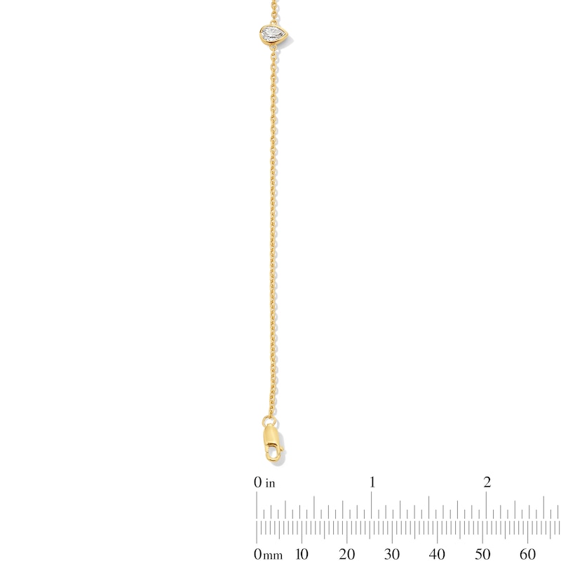 Main Image 2 of 1/4 CT. Pear-Shaped Certified Lab-Grown Diamond Solitaire Bracelet in Sterling Silver with 14K Gold Plate (F/VS2)