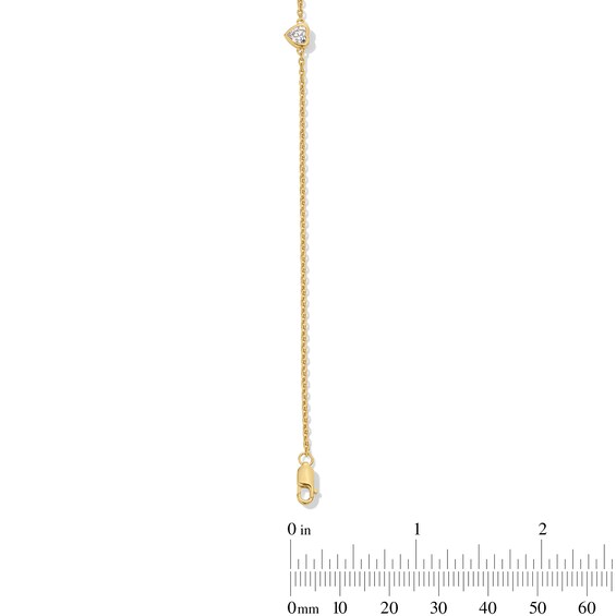 1/4 CT. Heart-Shaped Certified Lab-Grown Diamond Solitaire Bracelet in Sterling Silver with 14K Gold Plate (F/Vs2)