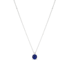 Thumbnail Image 1 of 6.5mm Blue Lab-Created Sapphire and 1/15 CT. Certified Lab-Grown Diamond Pendant in Sterling Silver (I/SI2)