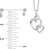 Thumbnail Image 2 of Hanging Double Heart Pendant in Sterling Silver
