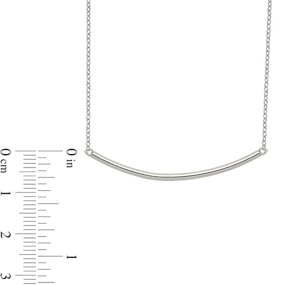 Curved Bar Necklace in Sterling Silver - 17â