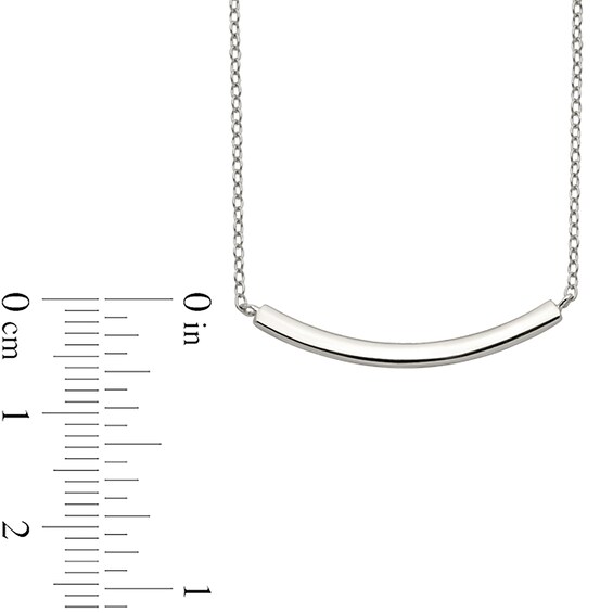Curved Bar Necklace in Sterling Silver