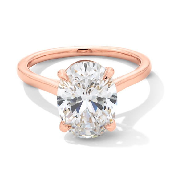 4 CT. Oval Certified Lab-Grown Diamond Solitaire Engagement Ring in 14K Rose Gold (F/Vs2)