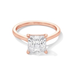 4 CT. Princess-Cut Certified Lab-Grown Diamond Solitaire Engagement Ring in 14K Rose Gold (F/VS2)