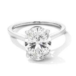 4 CT. Oval Certified Lab-Grown Diamond Solitaire Engagement Ring in 14K White Gold (F/VS2)