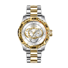 Men's Invicta Speedway GMT Two-Tone IP Chronograph Watch with Silver-Tone Dial (Model: 45751)