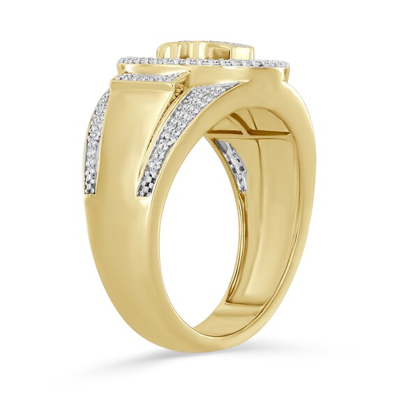 1/4 CT. T.w. Diamond Cross Signet Ring in 10K Gold