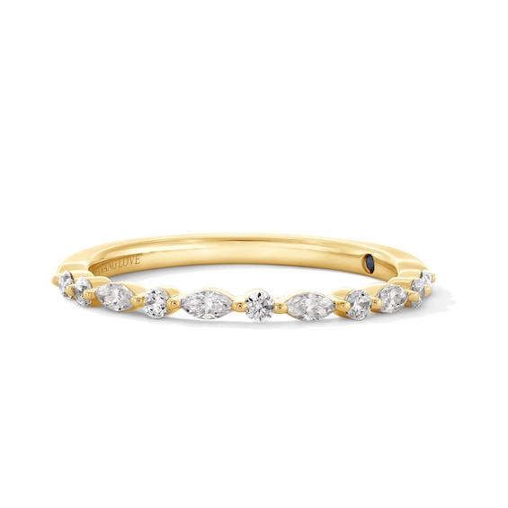 Vera Wang Love Collection 1/4 CT. T.w. Marquise and Round Diamond Alternating Anniversary Band in 14K Gold