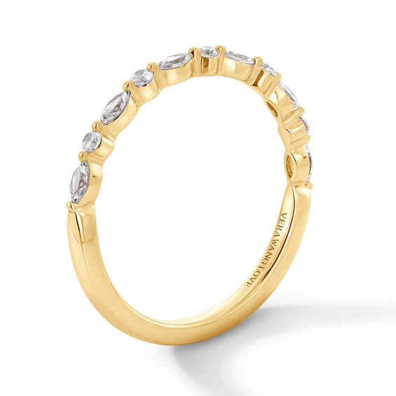 Vera Wang Love Collection 1/4 CT. T.w. Marquise and Round Diamond Alternating Anniversary Band in 14K Gold