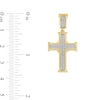 Thumbnail Image 2 of 1/5 CT. T.W. Diamond Double Row Cross Necklace Charm in 10K Gold