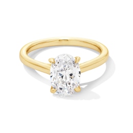 3 CT. Oval Certified Lab-Grown Diamond Solitaire Engagement Ring in 14K Gold (F/VS2)