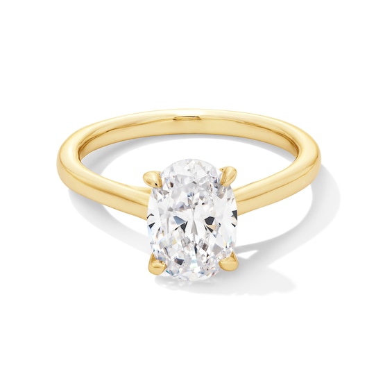 3 CT. Oval Certified Lab-Grown Diamond Solitaire Engagement Ring in 14K Gold (F/Vs2)