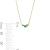 Thumbnail Image 4 of Emerald Three Stone Necklace in 10K Gold