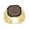 Thumbnail Image 1 of 3/4 CT. T.W. Brown, Black and White Multi-Diamond Octagon Frame Ring in 10K Gold