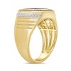 Thumbnail Image 2 of 3/4 CT. T.W. Brown, Black and White Multi-Diamond Octagon Frame Ring in 10K Gold