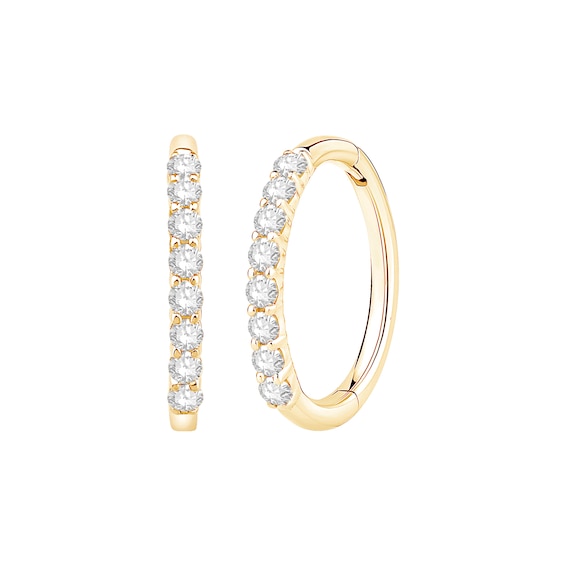 1/10 CT. T.w. Certified Lab-Grown Diamond Seamless Hoop Earrings in 14K Gold (F/Vs2)