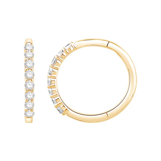 1/10 CT. T.w. Certified Lab-Grown Diamond Seamless Hoop Earrings in 14K Gold (F/Vs2)