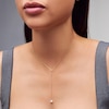 Thumbnail Image 2 of 5.0mm Freshwater Cultured Pearl and Certified Lab-Grown Diamond Accent "Y" Necklace in 10K Gold (F/VS2) - 18.25"