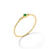 Thumbnail Image 3 of Bezel-Set Emerald and Certified Lab-Grown Diamond Accent Ring in 10K Gold (F/VS2)