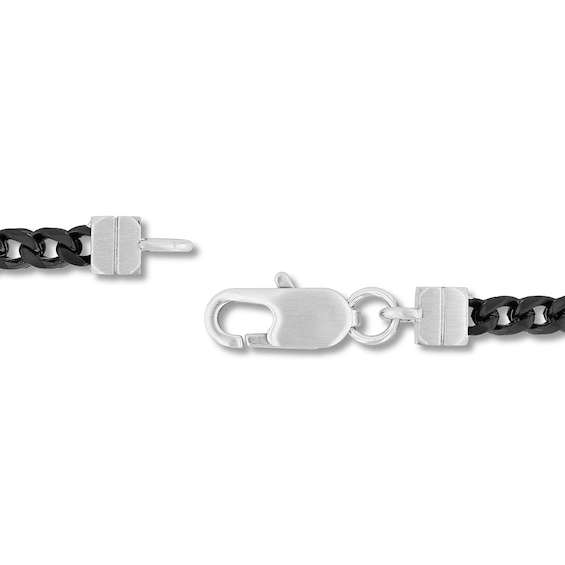 1/5 CT. T.w. Black Diamond Bar Bracelet in Solid Stainless Steel and Black Ion Plate - 8.5"