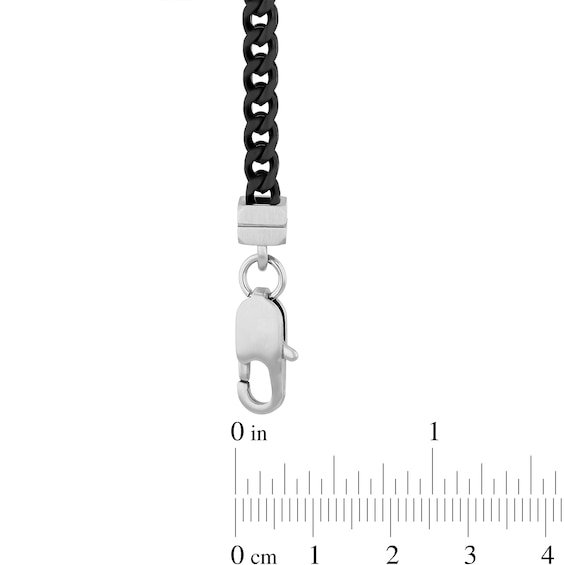 1/5 CT. T.w. Black Diamond Bar Bracelet in Solid Stainless Steel and Black Ion Plate - 8.5"