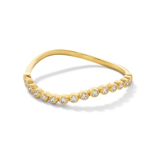 1/6 CT. T.W. Lab-Grown Diamond Bezel-Set Wave Ring in 10K Gold (F/VS2)