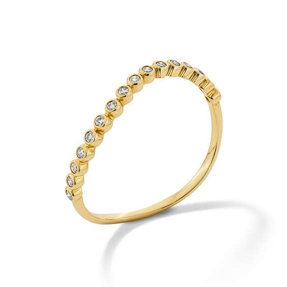 1/6 CT. T.w. Certified Lab-Grown Diamond Bezel-Set Wave Ring 10K Gold (F/Vs2)