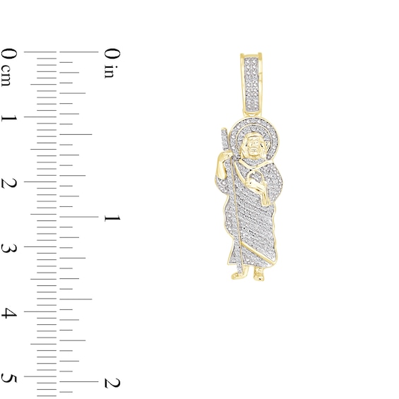 1/5 CT. T.w. Diamond Jesus Necklace Charm in 10K Gold