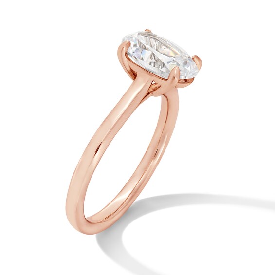 3 CT. Oval Certified Lab-Grown Diamond Solitaire Engagement Ring in 14K Rose Gold (F/Vs2)