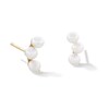 Thumbnail Image 1 of Freshwater Cultured Pearl Three Stone Stud Earrings in 10K Gold