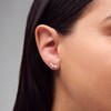 Thumbnail Image 2 of Freshwater Cultured Pearl Three Stone Stud Earrings in 10K Gold