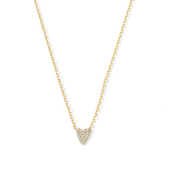 1/10 CT. T.w. Heart-Shaped Certified Lab-Grown Multi-Diamond Necklace in 10K Gold (F/Vs2)