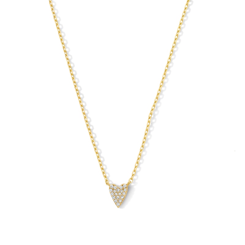Main Image 1 of 1/10 CT. T.W. Heart-Shaped Certified Lab-Grown Multi-Diamond Necklace in 10K Gold (F/VS2)