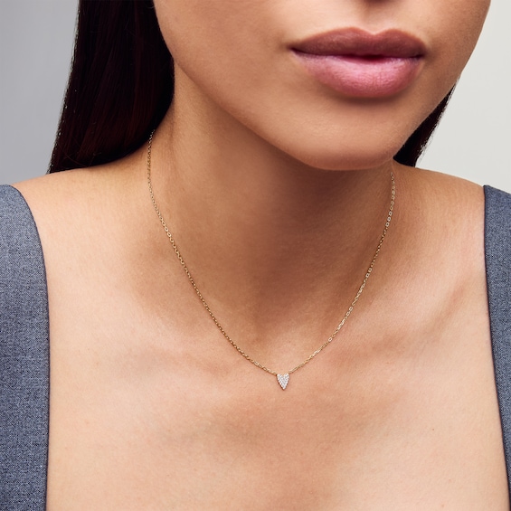 1/10 CT. T.w. Heart-Shaped Certified Lab-Grown Multi-Diamond Necklace in 10K Gold (F/Vs2)