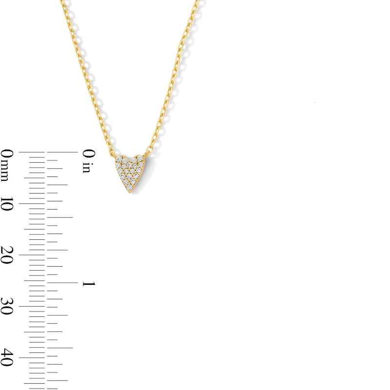 Main Image 4 of 1/10 CT. T.W. Heart-Shaped Certified Lab-Grown Multi-Diamond Necklace in 10K Gold (F/VS2)