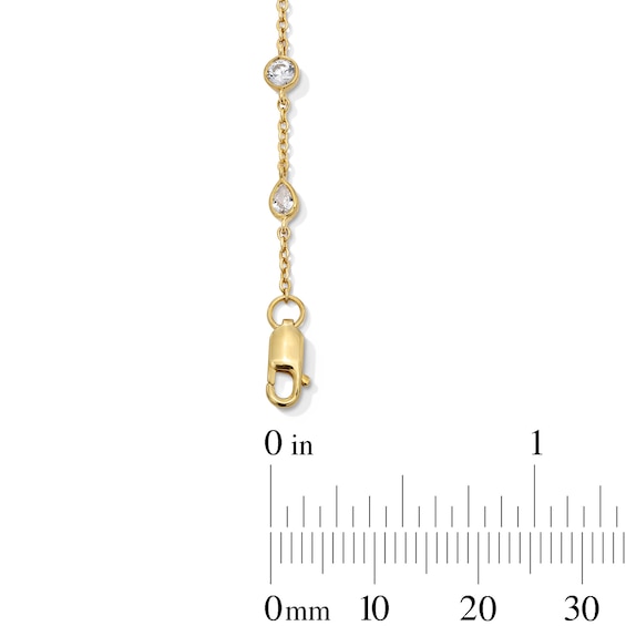 3/4 CT. T.w. Multi-Shaped Certified Lab-Grown Diamond Bezel-Set Station Bracelet in 10K Gold (F/Vs2)