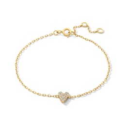 1/10 CT. T.W. Heart-Shaped Certified Lab-Grown Multi-Diamond Bracelet in 10K Gold (F/VS2)