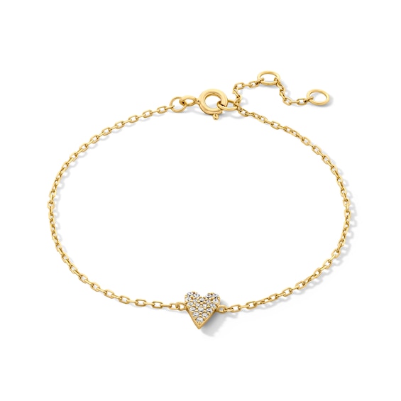 1/10 CT. T.w. Heart-Shaped Certified Lab-Grown Multi-Diamond Bracelet in 10K Gold (F/Vs2)