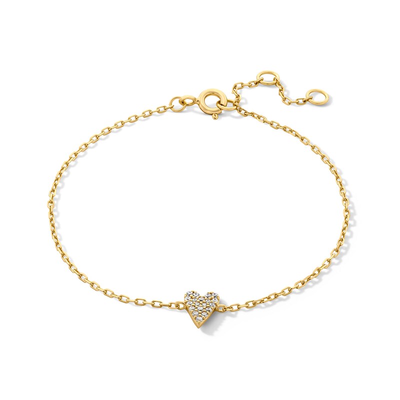 Main Image 1 of 1/10 CT. T.W. Heart-Shaped Certified Lab-Grown Multi-Diamond Bracelet in 10K Gold (F/VS2)