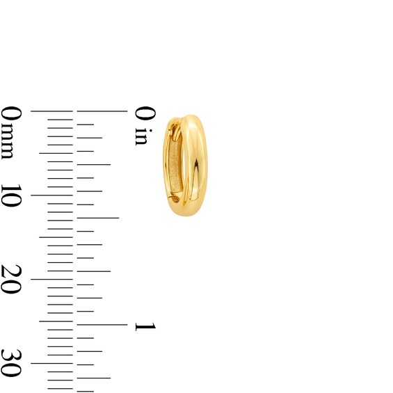 11.8mm Huggie Hoop Earrings in Sterling Silver with 18K Gold Plate