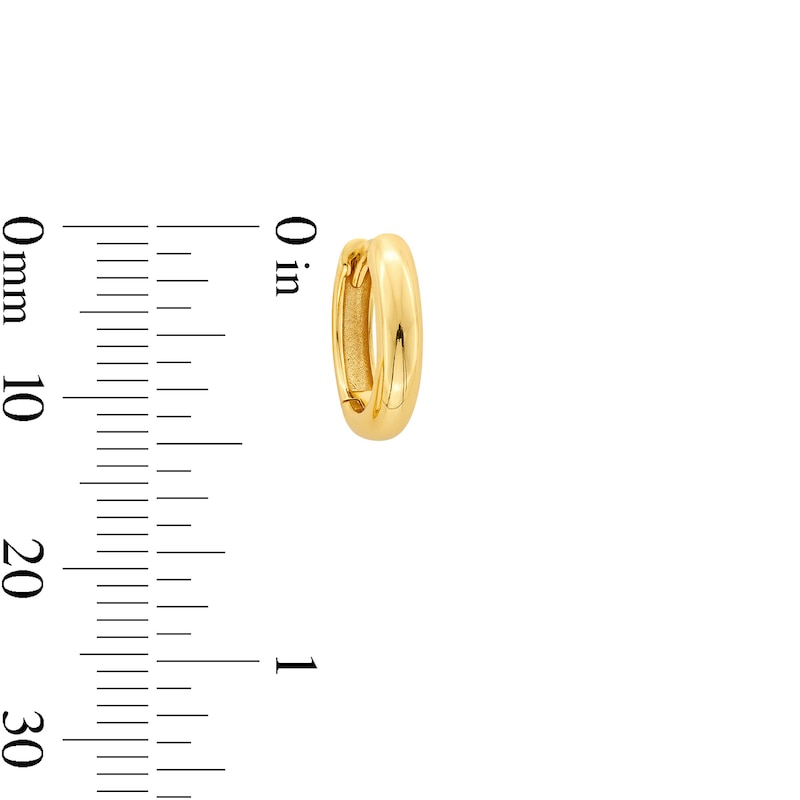 Main Image 3 of 11.8mm Huggie Hoop Earrings in Sterling Silver with 18K Gold Plate