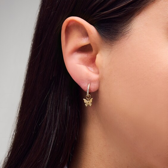 Butterfly Earring Charm in Sterling Silver with 18K Gold Plate