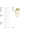 Thumbnail Image 3 of Baguette Green Tourmaline and Certified Lab-Grown Diamond Chain Drop Stud Earrings in Sterling Silver with Gold Plate