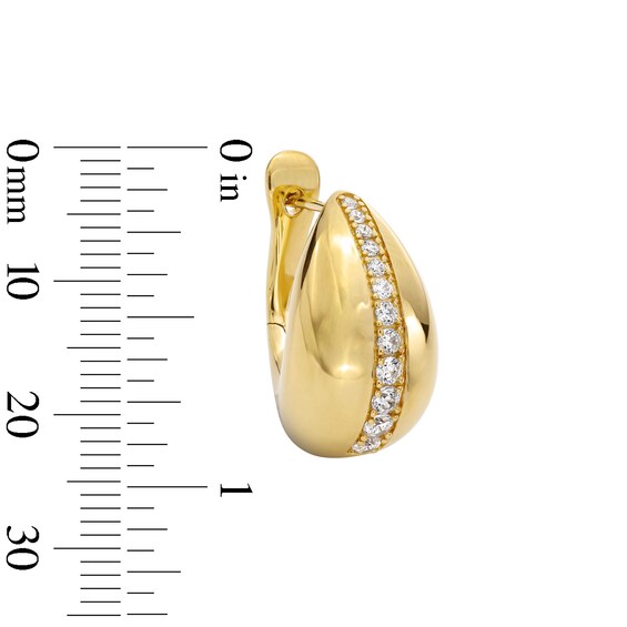 1/2 CT. T.w. Certified Lab-Grown Diamond Tapered Dome Hoop Earrings in Sterling Silver with 14K Gold Plate (F/Vs2)
